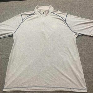 Orvis DriRelease Quarter Zip T-Shirt Mens XL Gray Long Sleeve Athletic Stretch